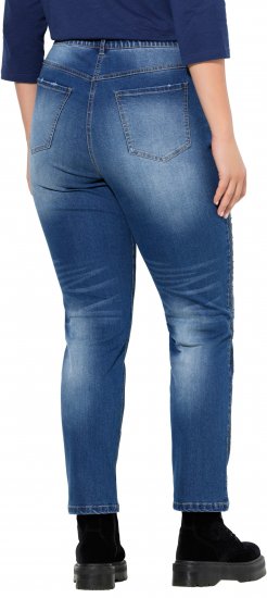 Ulla Popken Rhinestone Detail Stretch Fit Jeans Denim Blue - Jeans & Calças Femininas em Tamanhos Grandes – Plus Size - 