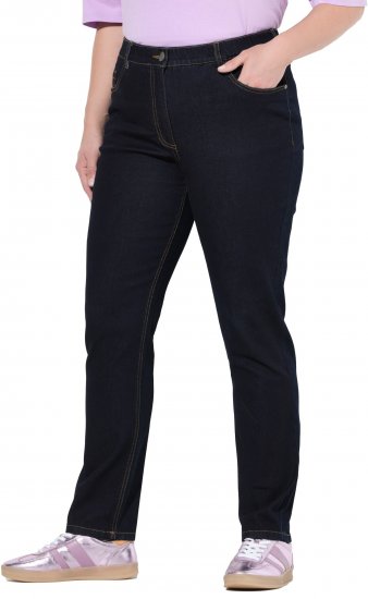 Ulla Popken Stretch Fit Jeans Dark Blue Denim - Jeans & Calças Femininas em Tamanhos Grandes – Plus Size - 