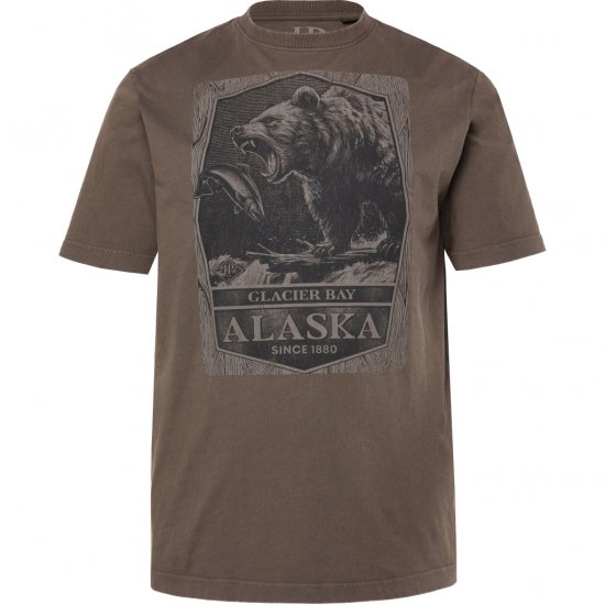 JP1880 T-Shirt Short Sleeve Alaska Dark Brown - T-shirts - T-shirts Homem Tamanhos Grandes