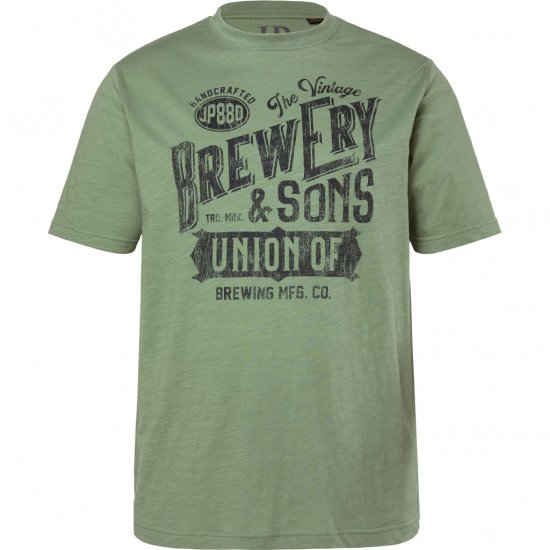 JP1880 T-Shirt Short Sleeve Chest Print Eucalyptus Green - T-shirts - T-shirts Homem Tamanhos Grandes