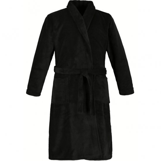 JP1880 Bathrobe with Spacious Patch Pockets Black - Roupa Interior & natação - Roupa interior Homem Tamanhos Grandes