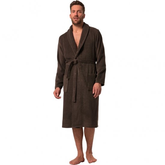 JP1880 Bathrobe Extra Soft Terry Cloth Brown - Roupa Interior & natação - Roupa interior Homem Tamanhos Grandes