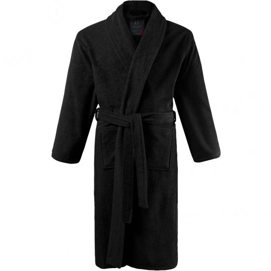 JP1880 Bathrobe Extra Soft Terry Cloth Black - Roupa Interior & natação - Roupa interior Homem Tamanhos Grandes