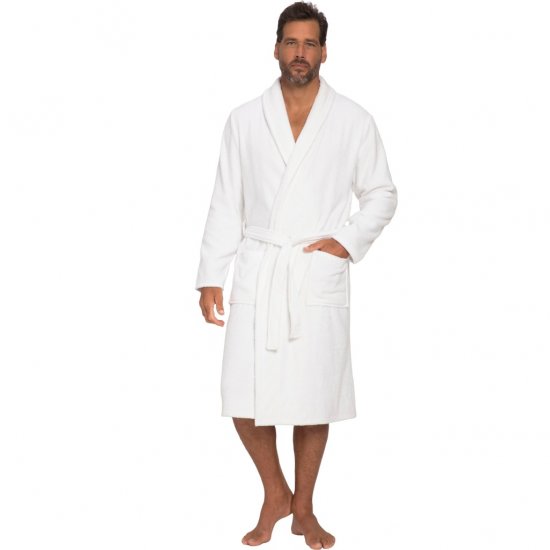 JP1880 Bathrobe Extra Soft Terry Cloth White - Roupa Interior & natação - Roupa interior Homem Tamanhos Grandes