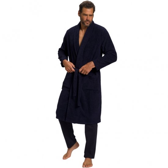 JP1880 Bathrobe Extra Soft Terry Cloth Dark Navy - Roupa Interior & natação - Roupa interior Homem Tamanhos Grandes