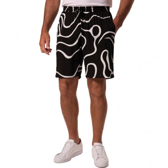JP1880 Bermuda Shorts Soft Viscose All-over Print Black - Calções - Calções Homem Tamanhos Grandes