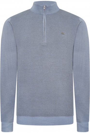 Kam Jeans 94 Knitted with 1/4 Zipper Sweater Powder Blue - Sweatshirts & hoodies - Sweatshirt & Camisolas com Capuz tamanhos grandes