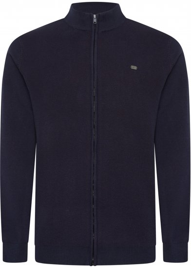 Kam Jeans 95 Zip Through Knitted Sweater Navy - Sweatshirts & hoodies - Sweatshirt & Camisolas com Capuz tamanhos grandes