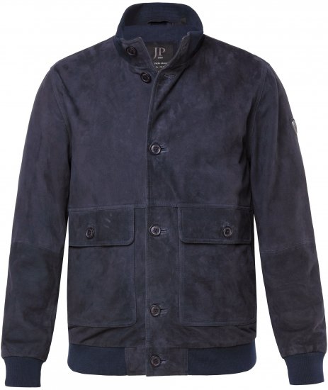 JP1880 Soft Goatskin Suede Leather Jacket Navy - Casacos de cabedal - Casacos de couro em tamanhos grandes
