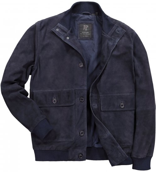 JP1880 Soft Goatskin Suede Leather Jacket Navy - Casacos de cabedal - Casacos de couro em tamanhos grandes