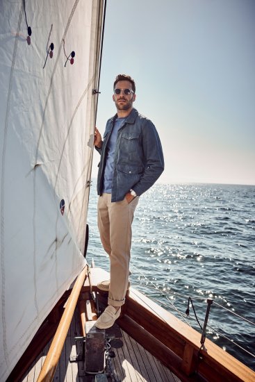 JP1880 Fine Lamb Leather Jacket Deep Sea Blue - Casacos - Casacos Homem Tamanhos Grandes