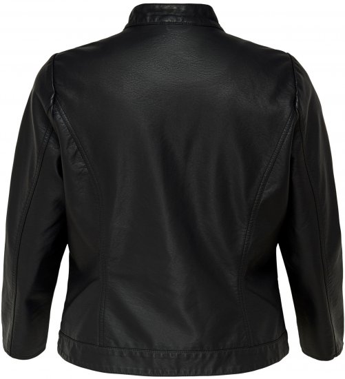 Only Carmakoma Robber Leather Jacket Black - Casacos de couro - 