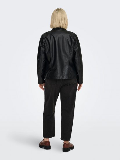 Only Carmakoma Robber Leather Jacket Black - Casacos de couro - 