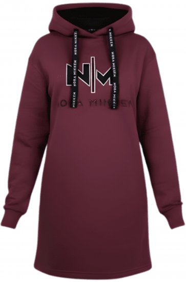 Nora Mikken KADRI WHITE Long Hoodie Burgundy - Sweatshirt & camisolas com capuz - 