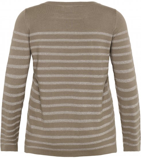 Kaffe Curve Linia Boatneck Pullover Morel Melange with Silver Lurex - Camisolas de malha - 