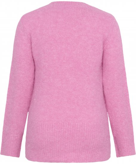 Kaffe Curve Emilia Pullover Pink Power Melange - Camisolas de malha - 
