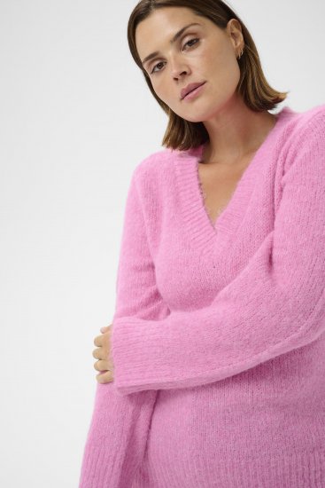 Kaffe Curve Emilia Pullover Pink Power Melange - Camisolas de malha - 