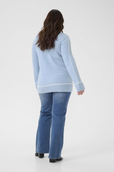 Kaffe Curve Jina Knit Pullover Powder Blue Melange - Camisolas de malha - 