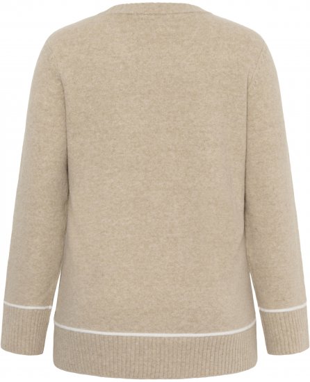 Kaffe Curve Jina Knit Pullover Feather Grey Melange - Camisolas de malha - 