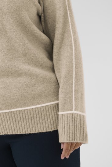 Kaffe Curve Jina Knit Pullover Feather Grey Melange - Camisolas de malha - 