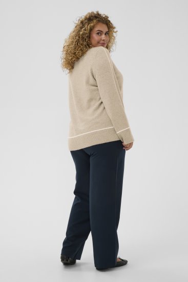 Kaffe Curve Jina Knit Pullover Feather Grey Melange - Camisolas de malha - 