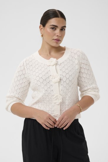 Kaffe Curve Kathrina Pullover White - Camisolas de malha - 