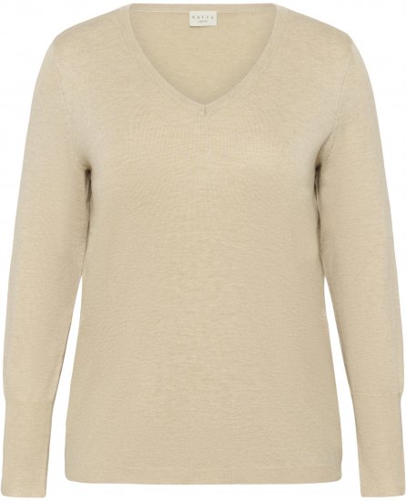 Kaffe Curve Lizzy Long Sleeve Pullover Feather Grey Melange - Camisolas de malha - 