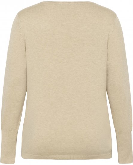Kaffe Curve Lizzy Long Sleeve Pullover Feather Grey Melange - Camisolas de malha - 