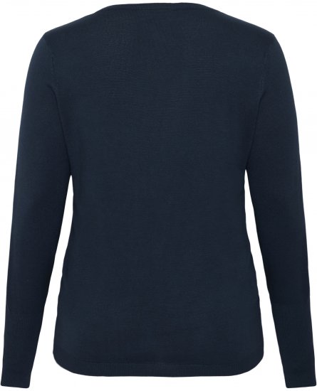 Kaffe Curve Lizzy Long Sleeve Pullover Midnight Marine - Camisolas de malha - 