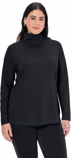 Ulla Popken Basic Long Sleeve Slim Fit Turtleneck Black - Sweatshirts & hoodies - 