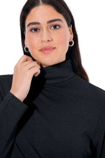 Ulla Popken Basic Long Sleeve Slim Fit Turtleneck Black - Sweatshirts & hoodies - Sweatshirts, Hoodies e Malhas Aconchegantes