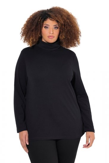 Ulla Popken Basic Long Sleeve Slim Fit Turtleneck Black - Sweatshirts & hoodies - Sweatshirts, Hoodies e Malhas Aconchegantes