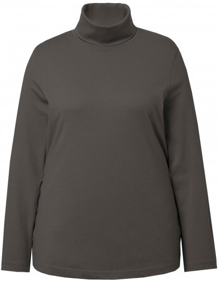 Ulla Popken Basic Long Sleeve Slim Fit Turtleneck Graphite Grey - Sweatshirts & hoodies - 