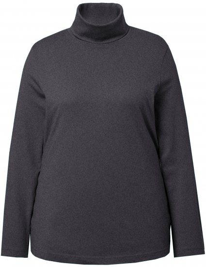 Ulla Popken Basic Long Sleeve Slim Fit Turtleneck Charcoal Grey Melange - Sweatshirts & hoodies - 