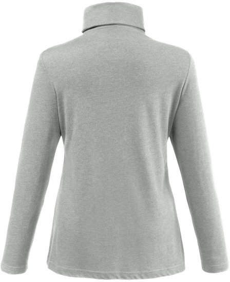 Ulla Popken Basic Long Sleeve Slim Fit Turtleneck Light Grey Melange - Sweatshirts & hoodies - 