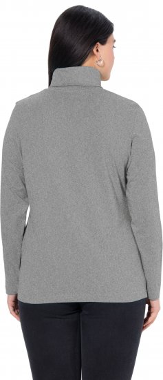 Ulla Popken Basic Long Sleeve Slim Fit Turtleneck Light Grey Melange - Sweatshirts & hoodies - 