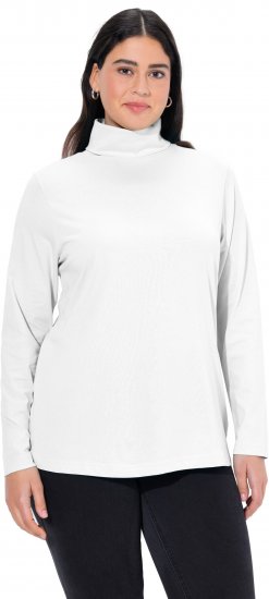 Ulla Popken Basic Long Sleeve Slim Fit Turtleneck Off-White - Sweatshirts & hoodies - 