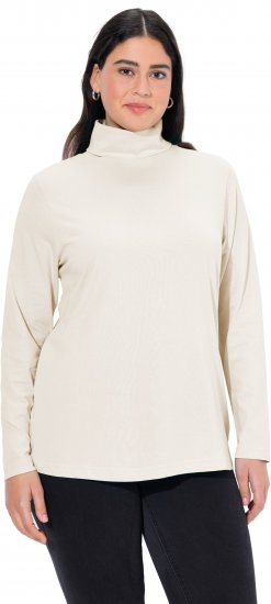 Ulla Popken Basic Long Sleeve Slim Fit Turtleneck Natural - Sweatshirts & hoodies - 