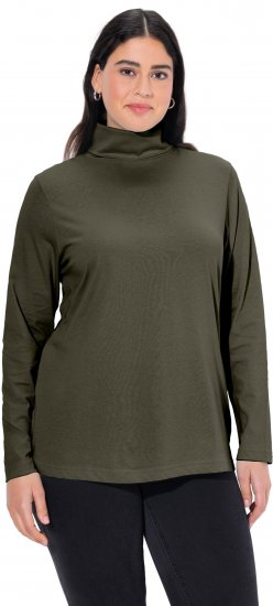 Ulla Popken Basic Long Sleeve Slim Fit Turtleneck Olive - Sweatshirts & hoodies - 