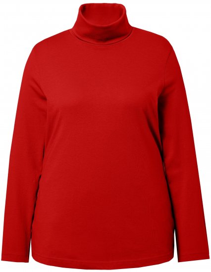 Ulla Popken Basic Long Sleeve Slim Fit Turtleneck Dark Berry - Sweatshirts & hoodies - 