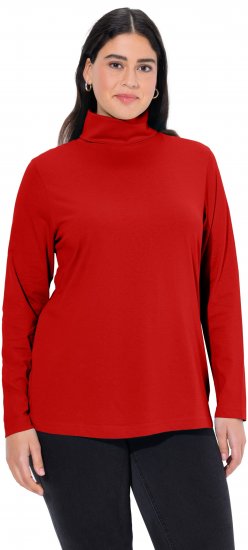 Ulla Popken Basic Long Sleeve Slim Fit Turtleneck Dark Berry - Sweatshirts & hoodies - 