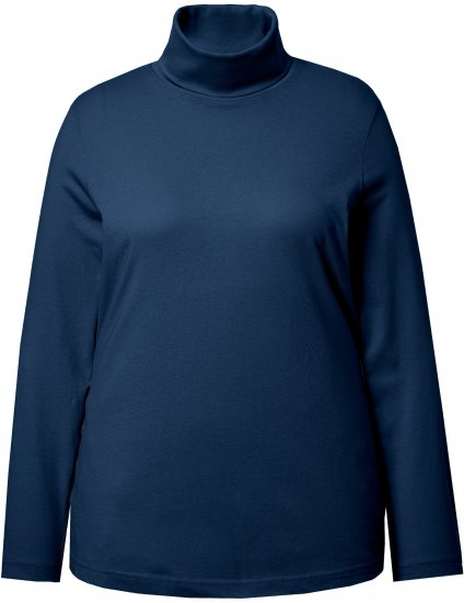 Ulla Popken Basic Long Sleeve Slim Fit Turtleneck Dark Blue - Sweatshirts & hoodies - 