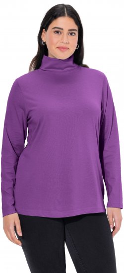 Ulla Popken Basic Long Sleeve Slim Fit Turtleneck Purple - Sweatshirts & hoodies - 