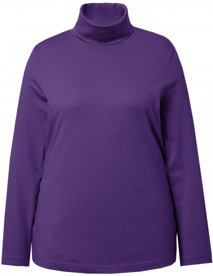Ulla Popken Basic Long Sleeve Slim Fit Turtleneck Deep Violet - Sweatshirts & hoodies - 