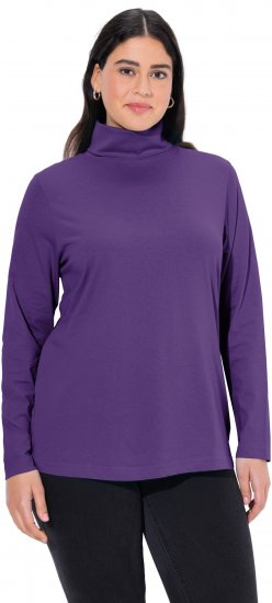 Ulla Popken Basic Long Sleeve Slim Fit Turtleneck Deep Violet - Sweatshirts & hoodies - 