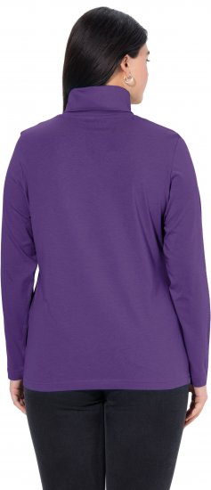 Ulla Popken Basic Long Sleeve Slim Fit Turtleneck Deep Violet - Sweatshirts & hoodies - 