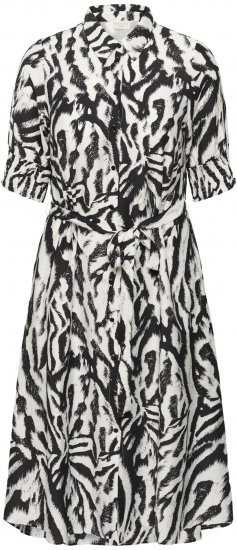 Kaffe Curve Alia Shirt Dress Black Chalk Animal - Vestidos midi - 