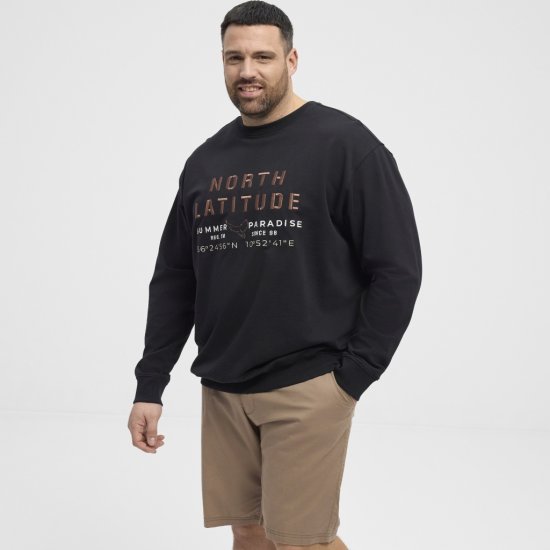North Latitude Sweatshirt Black TALL - ROUPAS DE HOMEM MT-6XLT - Tamanhos-Tall Homem
