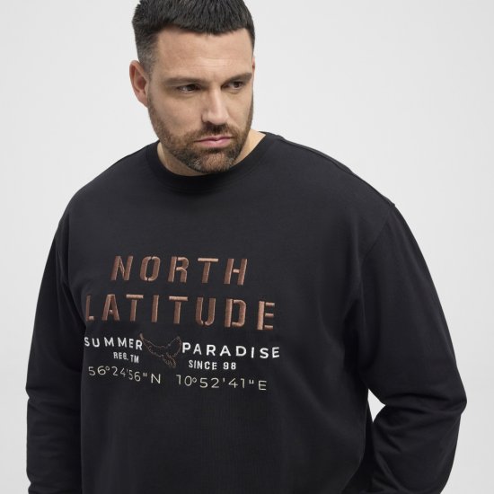 North Latitude Sweatshirt Black TALL - ROUPAS DE HOMEM MT-6XLT - Tamanhos-Tall Homem