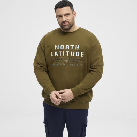 North Latitude Sweatshirt Army Green - Sweatshirts & hoodies - Sweatshirt & Camisolas com Capuz tamanhos grandes